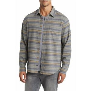 Rails Runson Flannel Long Sleeve Button Down Shirt Moab Stripe Gray